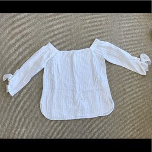 XS white Bailey/44 long sleeve tie top